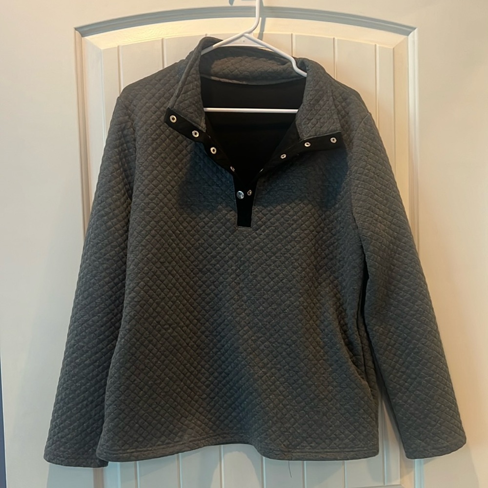Grey Quilt Sweater